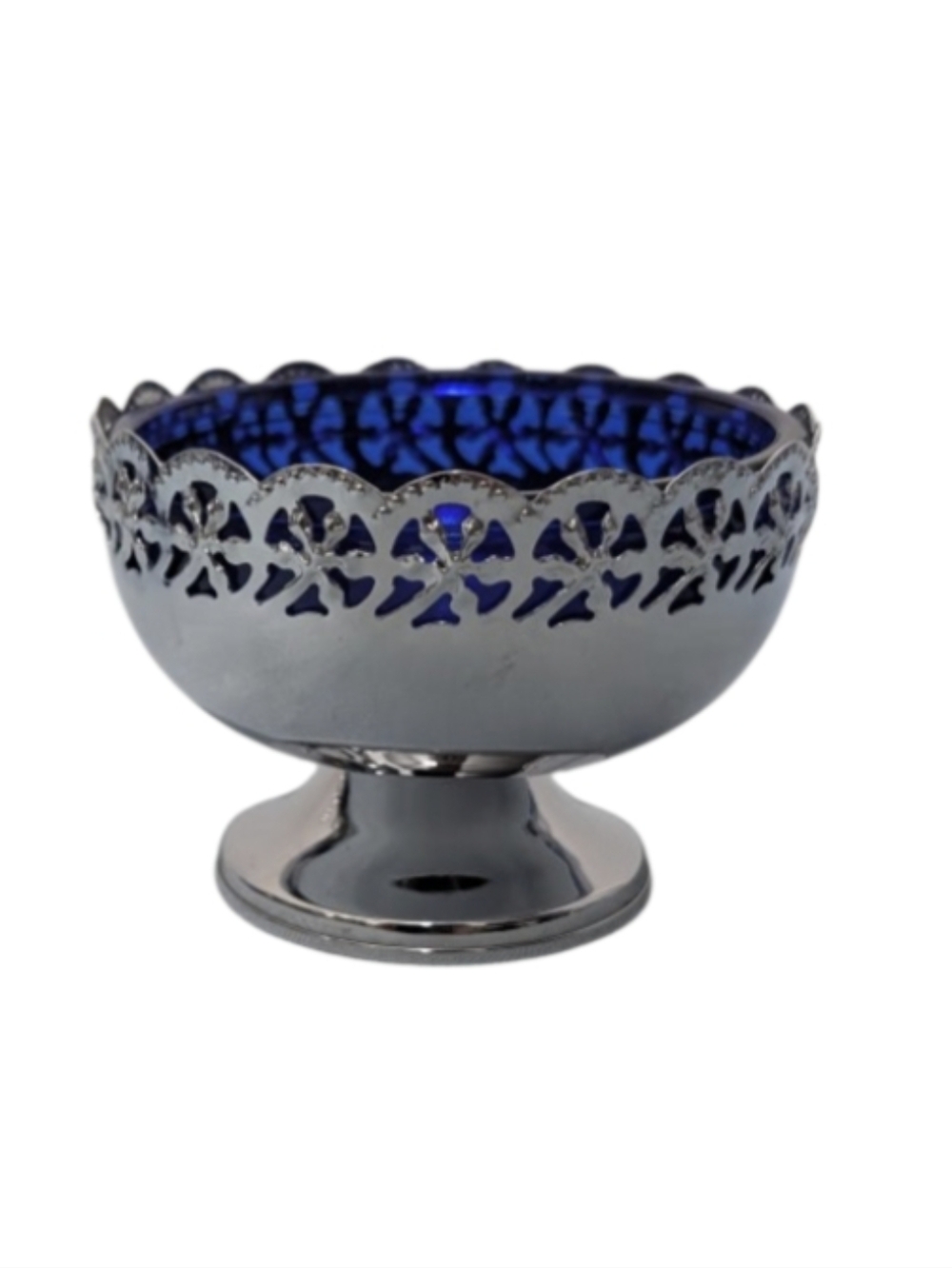 🏠Vintage cobalt blue glass pedestal bowl used for sugar, jam, or candy